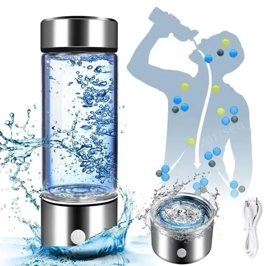 Portable Hydrogen Water Cup – USB Rechargeable Electrolysis Bottle - Ultra Trendy