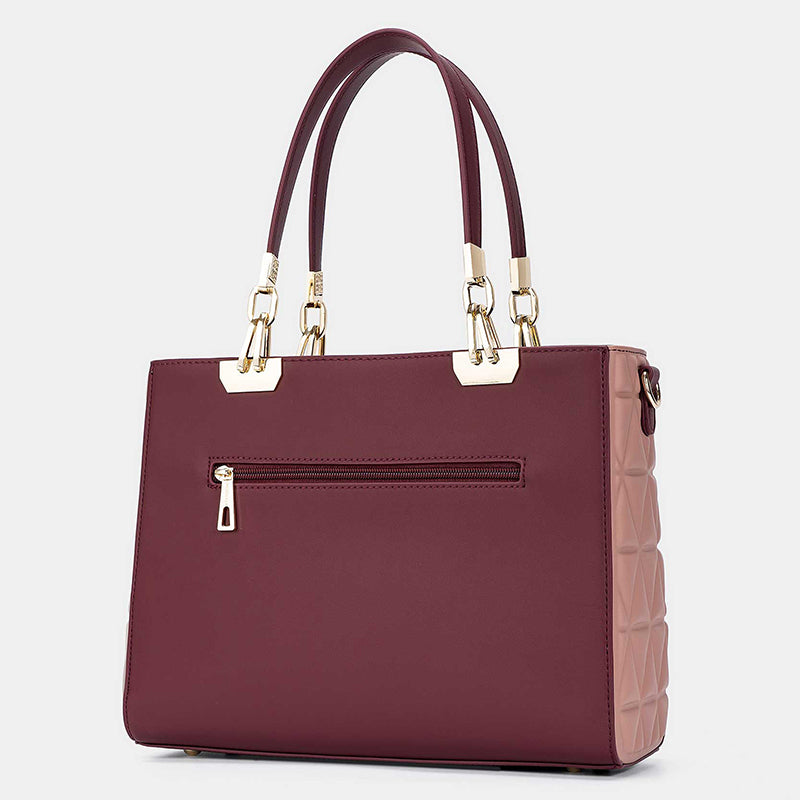 CHRISBELLA Elegant Quilted Side Tote Bag + Matching Wallet Set - Ultra Trendy