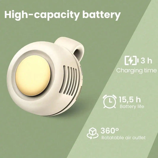 Portable Silent Mini Bladeless Electric Fan, Clip On Fan For Shirt, 3 Speeds Hands-Free Neck Fan, Suitable For Outdoor, Travel & Office - Ultra Trendy