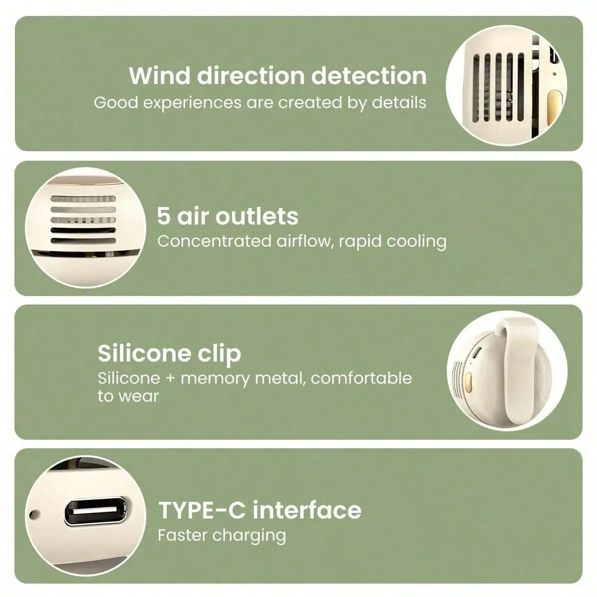 Portable Silent Mini Bladeless Electric Fan, Clip On Fan For Shirt, 3 Speeds Hands-Free Neck Fan, Suitable For Outdoor, Travel & Office - Ultra Trendy
