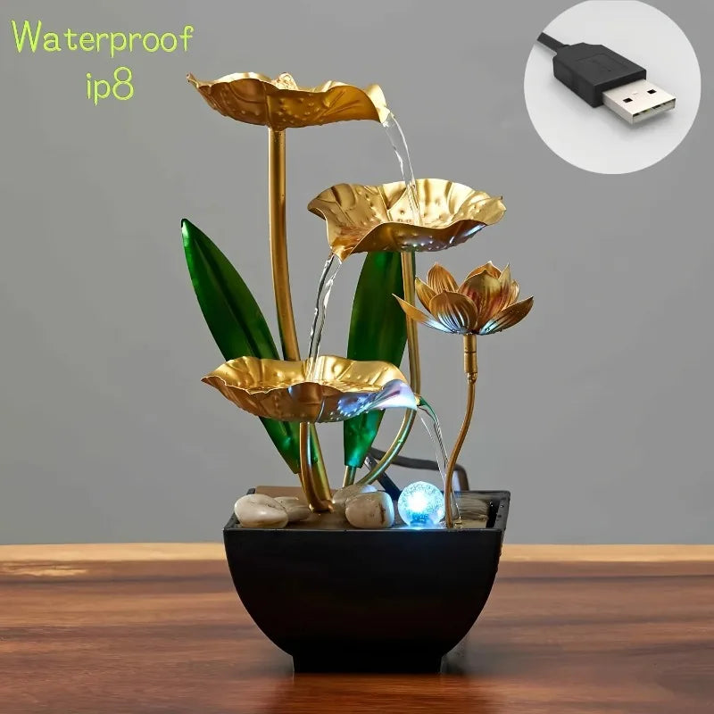 1pc 3-Tier Design Indoor Desktop Fountain, Relaxing Flowing Waterfall Fountain for Office, Living Room, Bedroom, TV Cabinet Decoration - Ultra Trendy