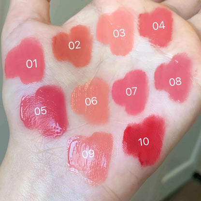10Pcs Glitter Moisturizing Lip Gloss Set - Non-Stick Mixed Color Palette for All Skin Types
