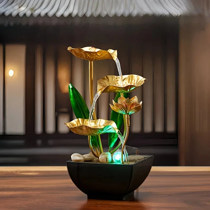 1pc 3-Tier Design Indoor Desktop Fountain, Relaxing Flowing Waterfall Fountain for Office, Living Room, Bedroom, TV Cabinet Decoration - Ultra Trendy