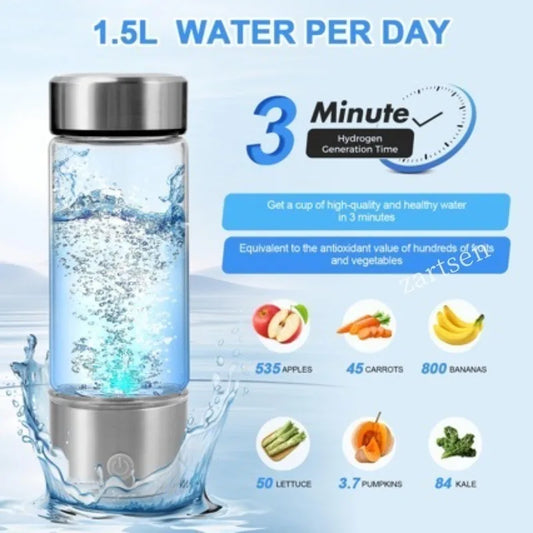 Portable Hydrogen Water Cup – USB Rechargeable Electrolysis Bottle - Ultra Trendy