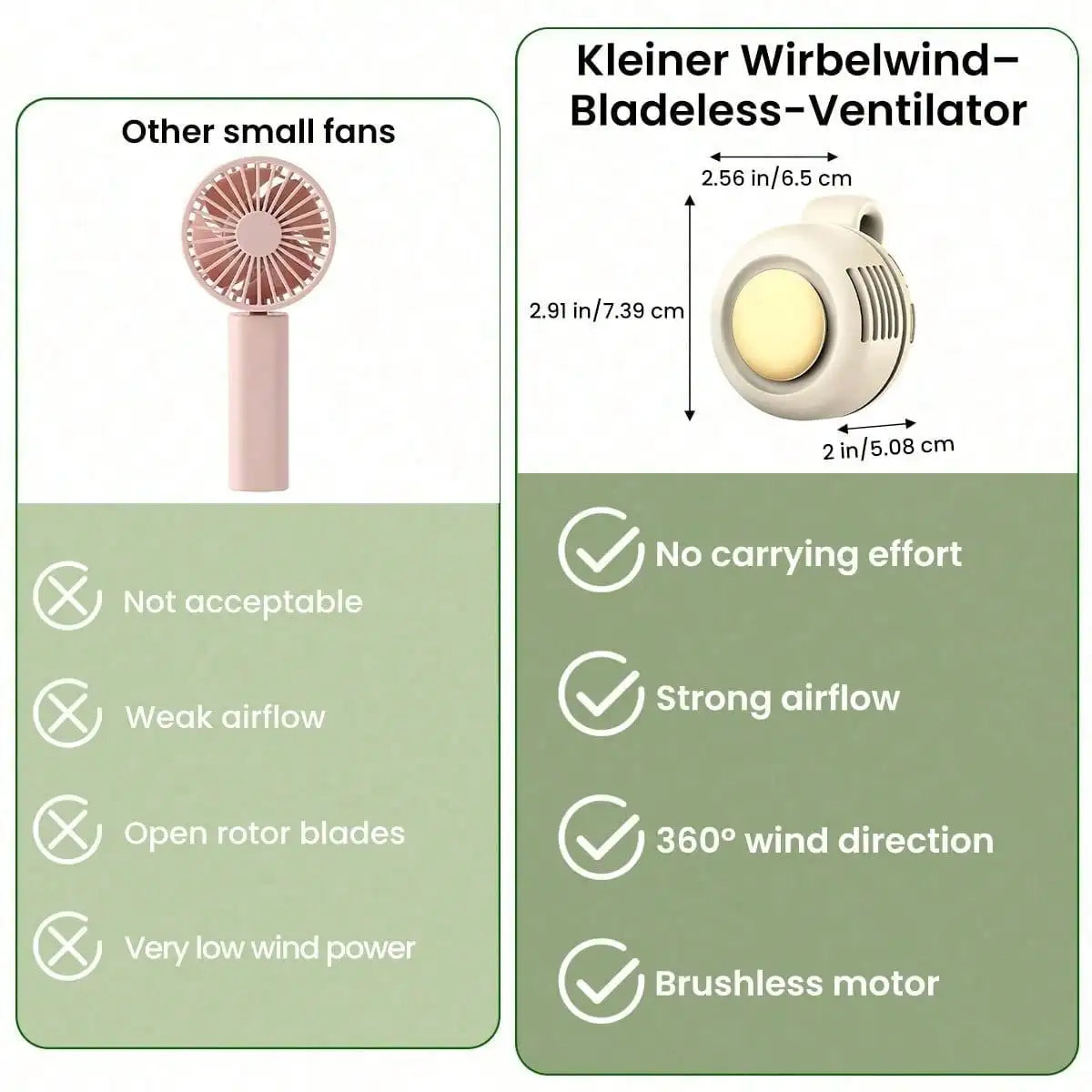 Portable Silent Mini Bladeless Electric Fan, Clip On Fan For Shirt, 3 Speeds Hands-Free Neck Fan, Suitable For Outdoor, Travel & Office - Ultra Trendy