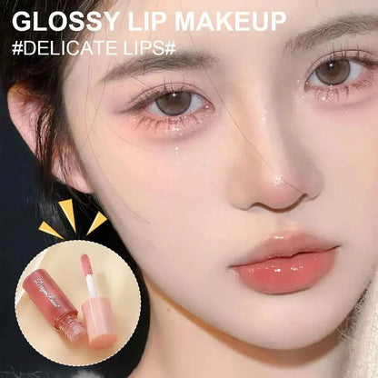 10Pcs Glitter Moisturizing Lip Gloss Set - Non-Stick Mixed Color Palette for All Skin Types