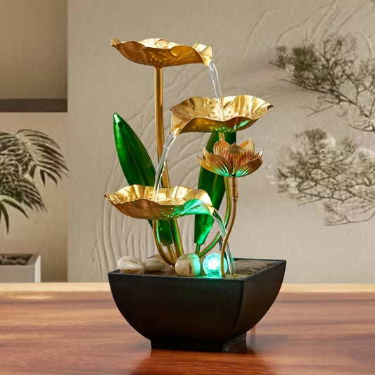 1pc 3-Tier Design Indoor Desktop Fountain, Relaxing Flowing Waterfall Fountain for Office, Living Room, Bedroom, TV Cabinet Decoration - Ultra Trendy