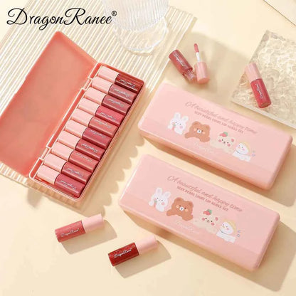 10Pcs Glitter Moisturizing Lip Gloss Set - Non-Stick Mixed Color Palette for All Skin Types