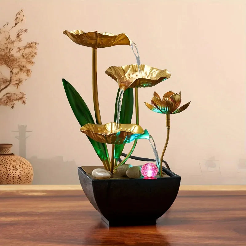 1pc 3-Tier Design Indoor Desktop Fountain, Relaxing Flowing Waterfall Fountain for Office, Living Room, Bedroom, TV Cabinet Decoration - Ultra Trendy