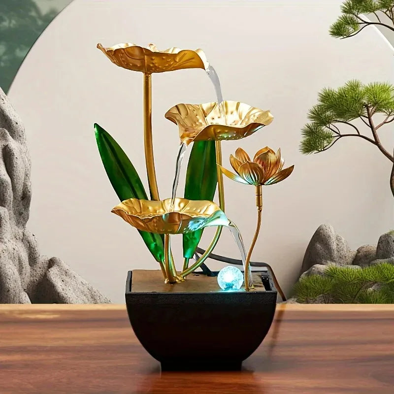 1pc 3-Tier Design Indoor Desktop Fountain, Relaxing Flowing Waterfall Fountain for Office, Living Room, Bedroom, TV Cabinet Decoration - Ultra Trendy