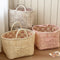 Floral Storage Basket for Home Use, Fabric Tote Bag for Organizing, Large Capacity Miscellaneous Basket - Ultra Trendy