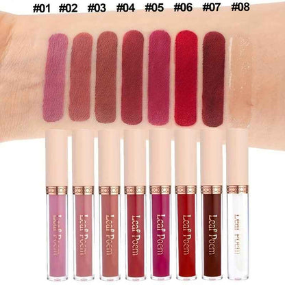 Set of 8 Liquid Matte Lipsticks - Long-Wear, Waterproof, Cup-Proof