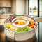 Portable Rotating Snack Tray, 6-Compartment Storage Container with Lid