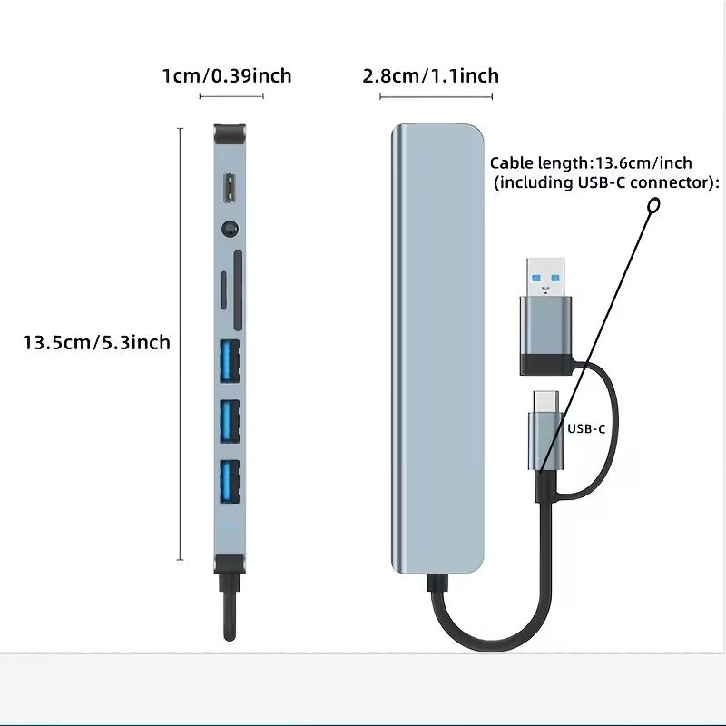 10-in-1 USB-C Hub – Multi-Port Docking Station with SD/TF Card Reader - Ultra Trendy