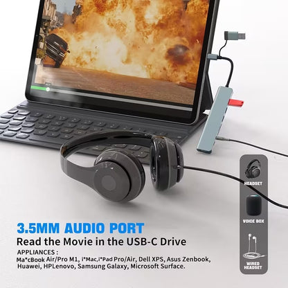 10-in-1 USB-C Hub – Multi-Port Docking Station with SD/TF Card Reader