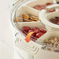Portable Rotating Snack Tray, 6-Compartment Storage Container with Lid