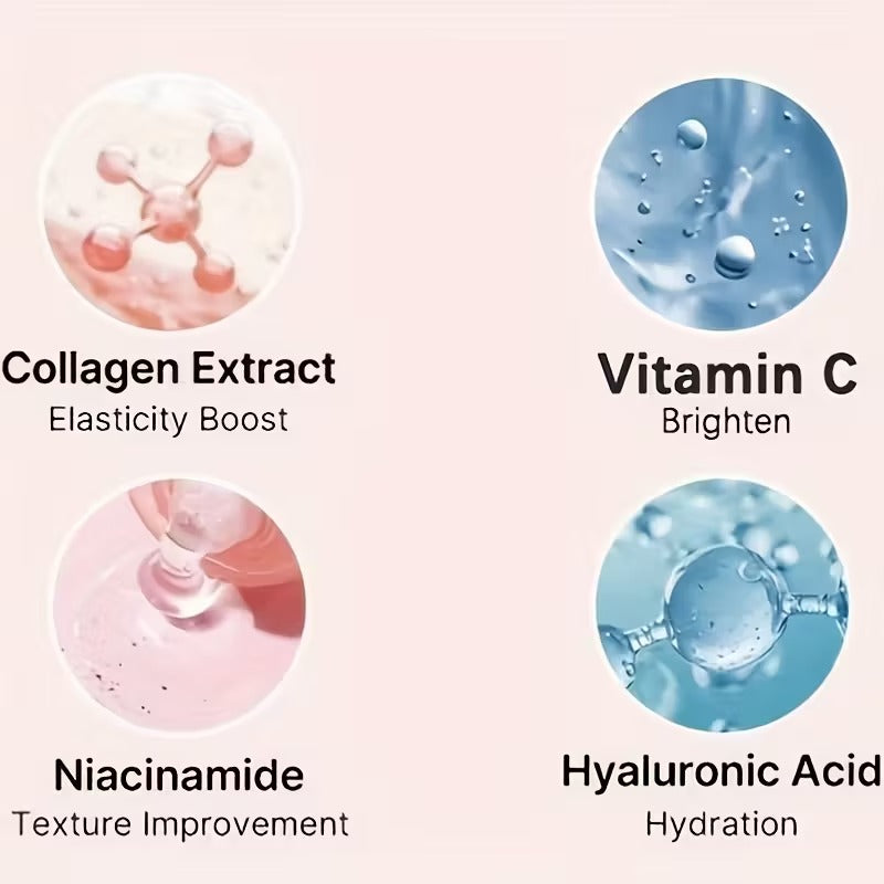 Collagen Night Mask with Brush – Elasticity, Glass Skin Korean Skin Care Formula with Hydrolyzed Collagen, Niacinamide & Vitamin C