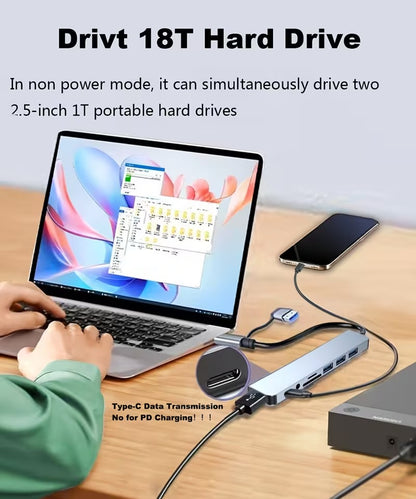 10-in-1 USB-C Hub – Multi-Port Docking Station with SD/TF Card Reader