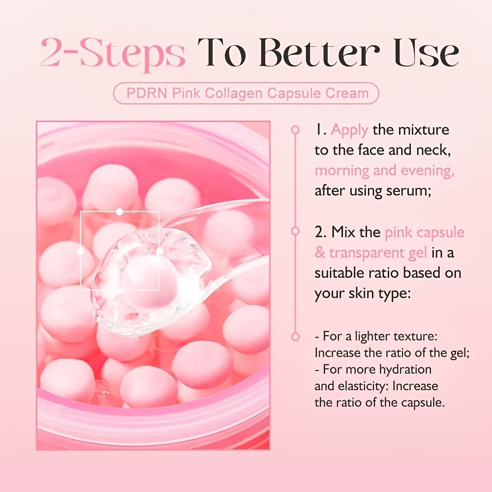 PDRN Pink Glow Serum + Cream with Collagen, Niacinamide And Peptide, Hydrating, Moisturizing and Firming, Uneven Skin Tone