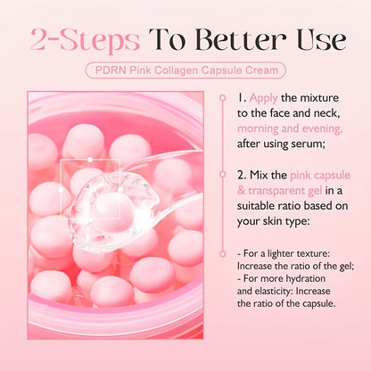 PDRN Pink Glow Serum + Cream with Collagen, Niacinamide And Peptide, Hydrating, Moisturizing and Firming, Uneven Skin Tone
