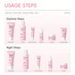 JAPAN Sakura Skincare 6-Piece Set – Serum, Cleanser, Toner & Sun Cream with Vitamin C & Niacinamide
