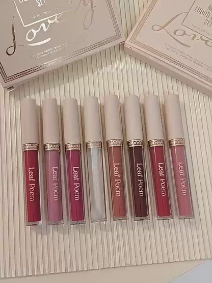 Set of 8 Liquid Matte Lipsticks - Long-Wear, Waterproof, Cup-Proof