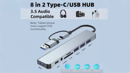 10-in-1 USB-C Hub – Multi-Port Docking Station with SD/TF Card Reader