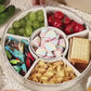 Portable Rotating Snack Tray, 6-Compartment Storage Container with Lid